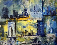 Hamid Alvi, 9 x 12 inch, Acrylic on Paper, Cityscape Painting, AC-HA-060